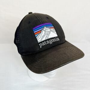 Patagonia Netplus Trucker Hat Black Bureo Mountains Snapback Mesh Recycled Nets
